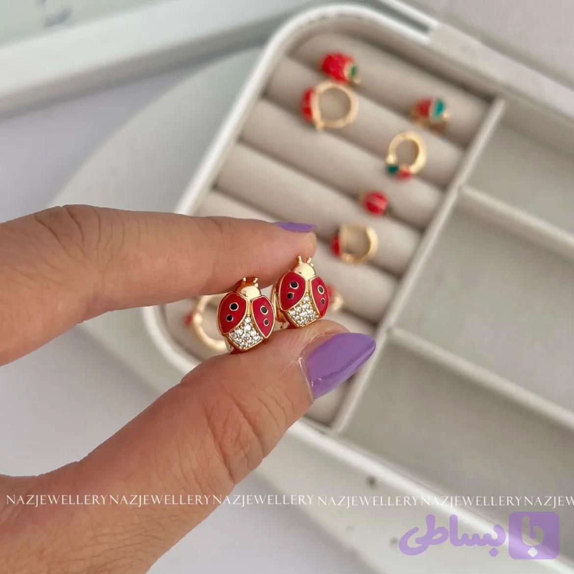 گوشواره کفشدوزک بزرگ ژوپینگ — تصویر 1