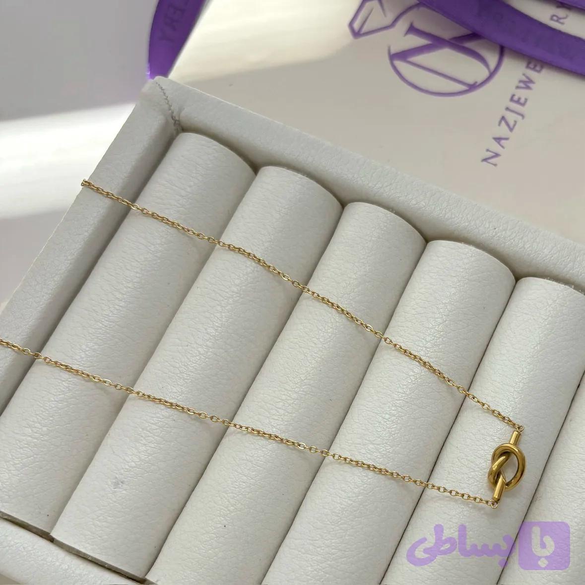گردنبند گره طلایی استیل — تصویر 1