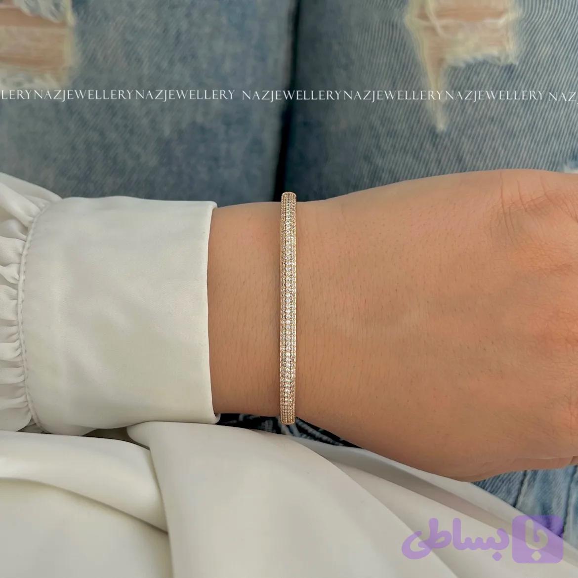 دستبند النگویی نگین دار ژوپینگ — تصویر 1