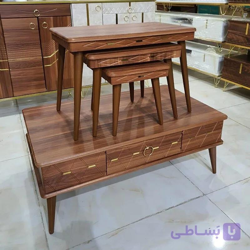 میز پذیرایی جلو مبلی عسلی طرح لیزری ((هزینه ارسال با مشتری بصورت پسکرایه است ))