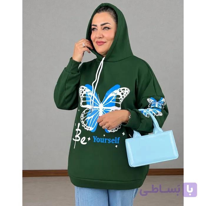 هودی دخترانه طرح پروانه — تصویر 1