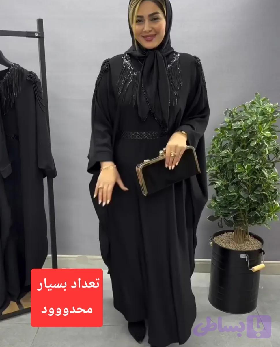 مانتو عبایی جواهر دوزی الیزه ، قواره دار