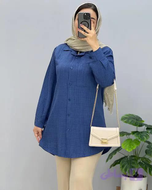شومیز مانتویی زنانه شانتون قد ۸۰