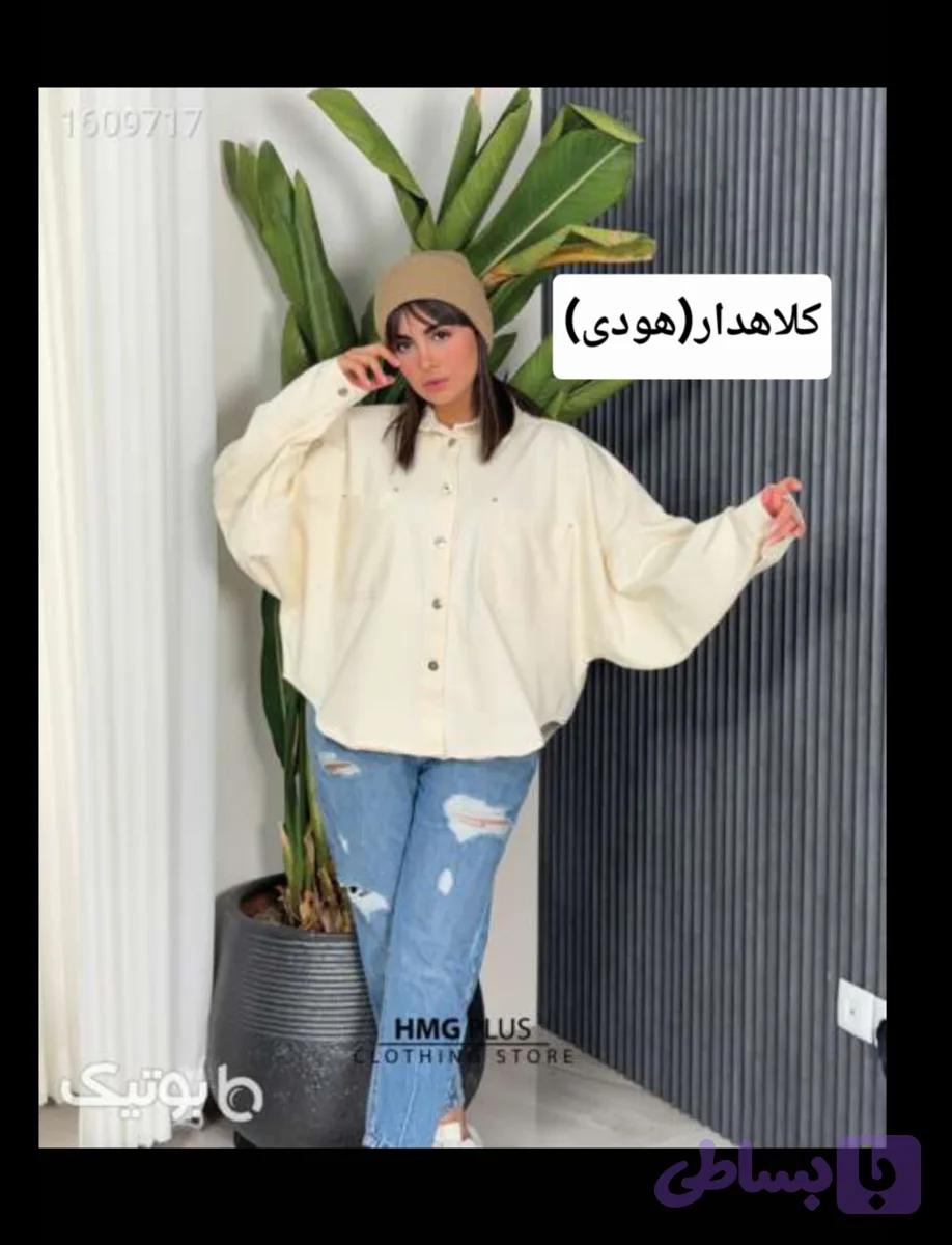 کت کوتاه کلاهدار(هودی) زنانه آستین کیمینو.کتان گرم بالا