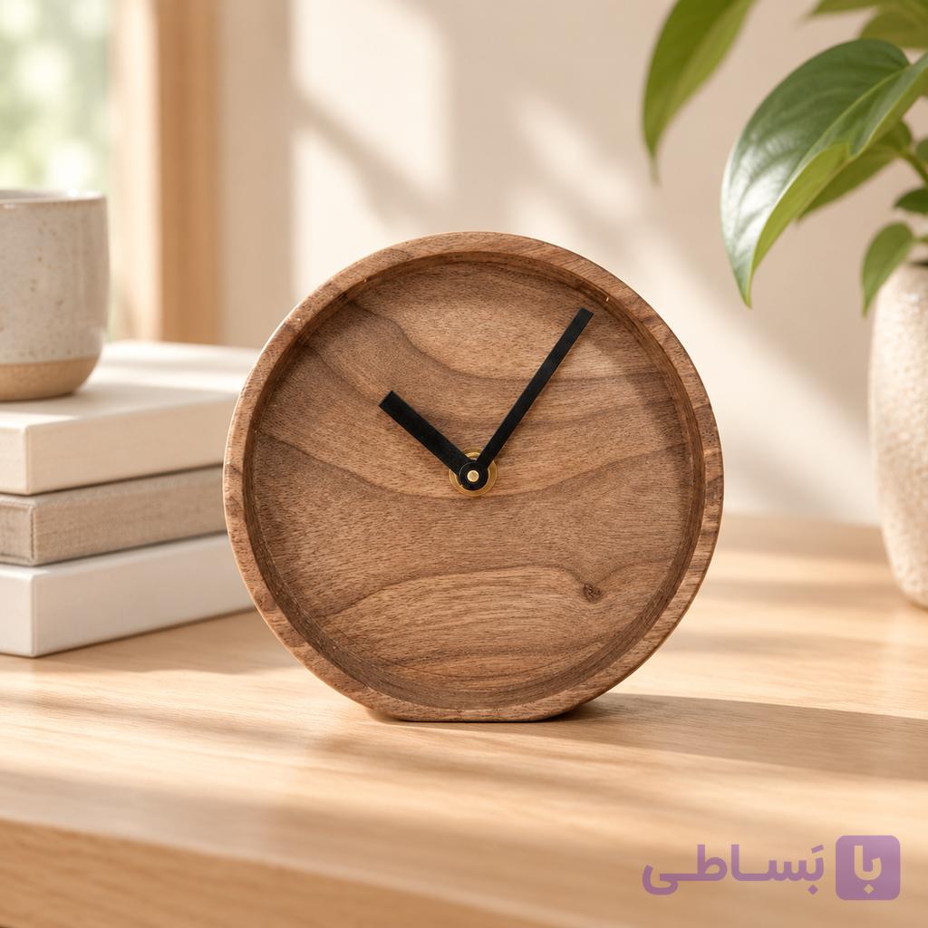 ساعت رومیزی چوب گردو sh770 — تصویر 1