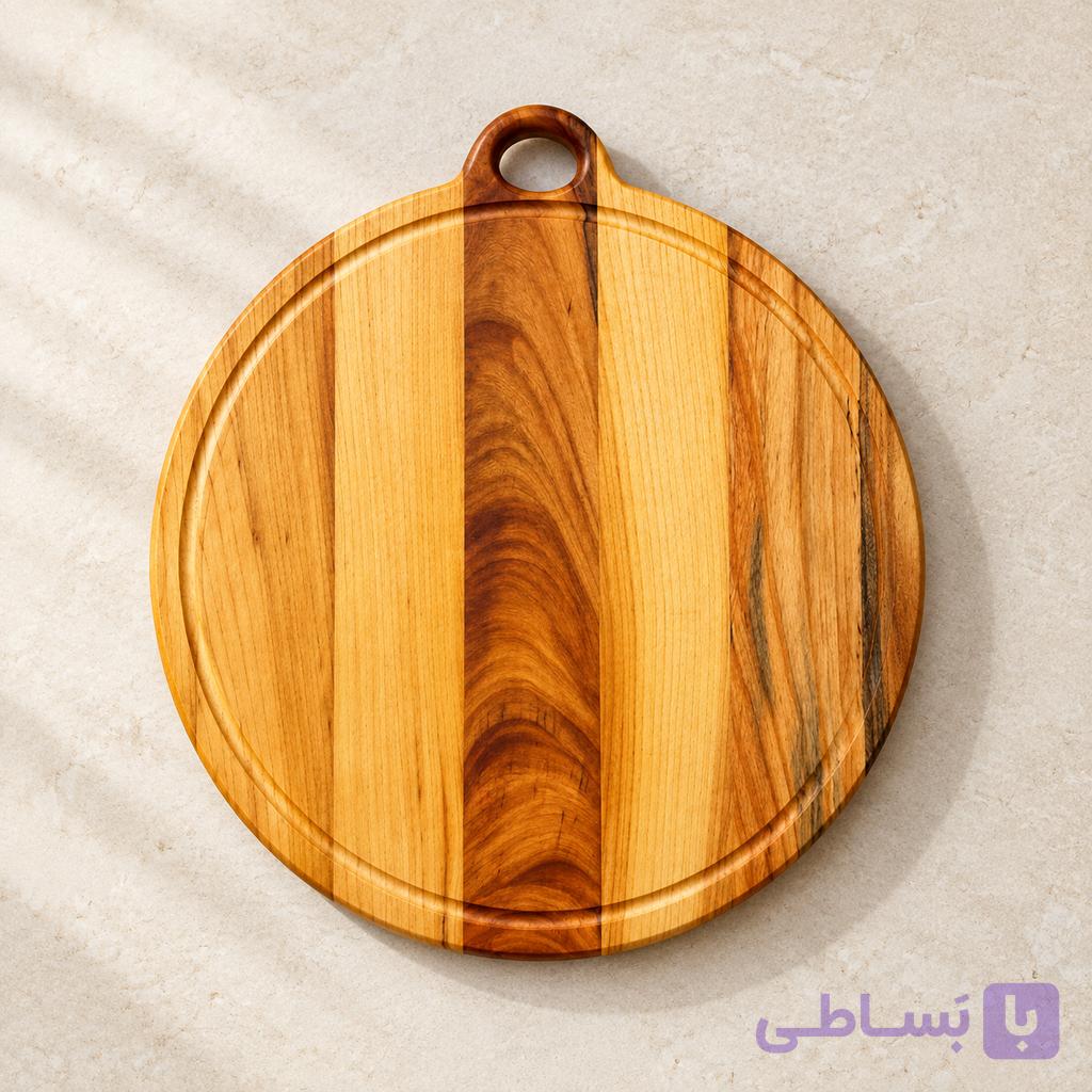 تخته سرو و برش چوبی طرح دایره چوب آزاد sh755 — تصویر 1
