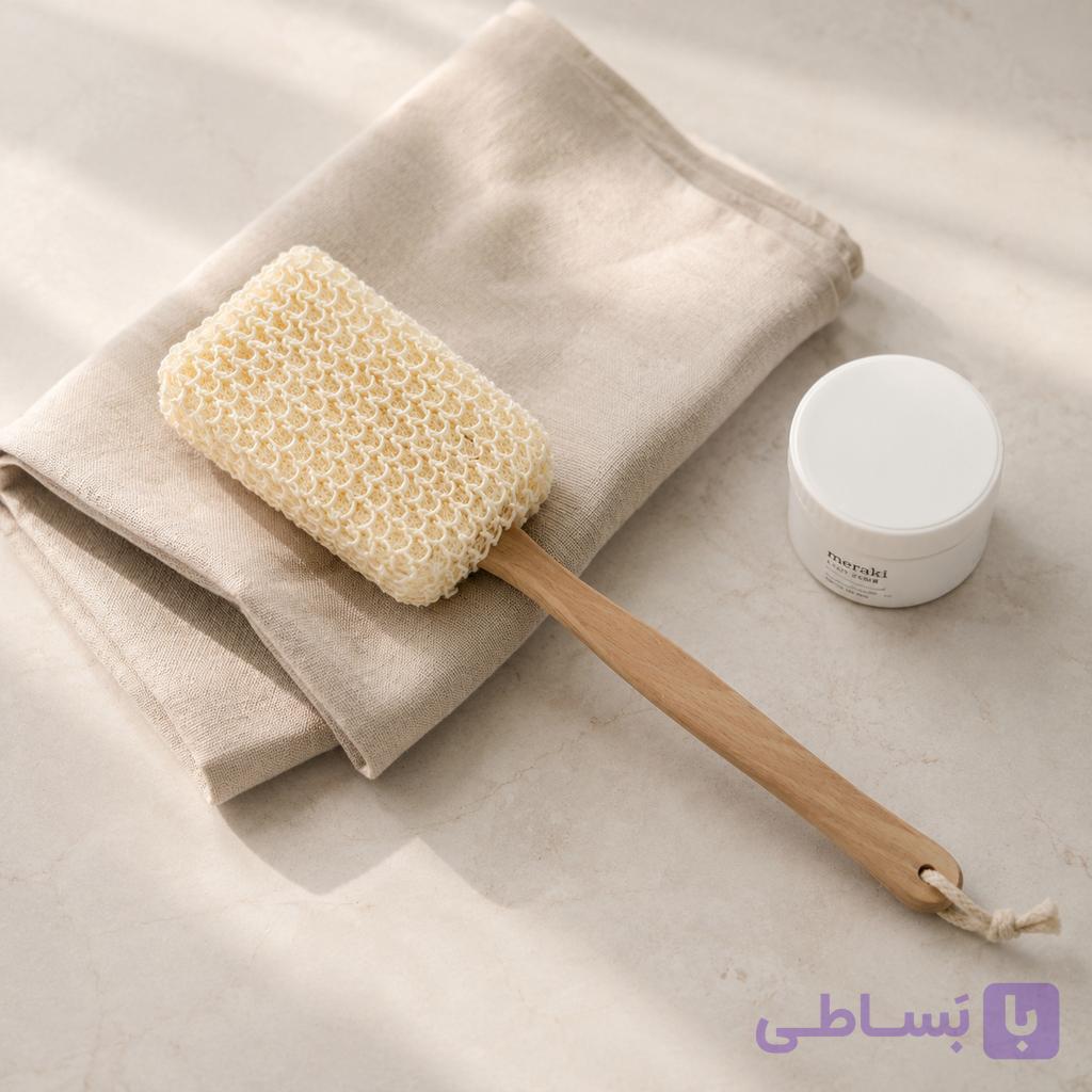 لیف حمام دسته‌دار کنفی  sh738 — تصویر 1