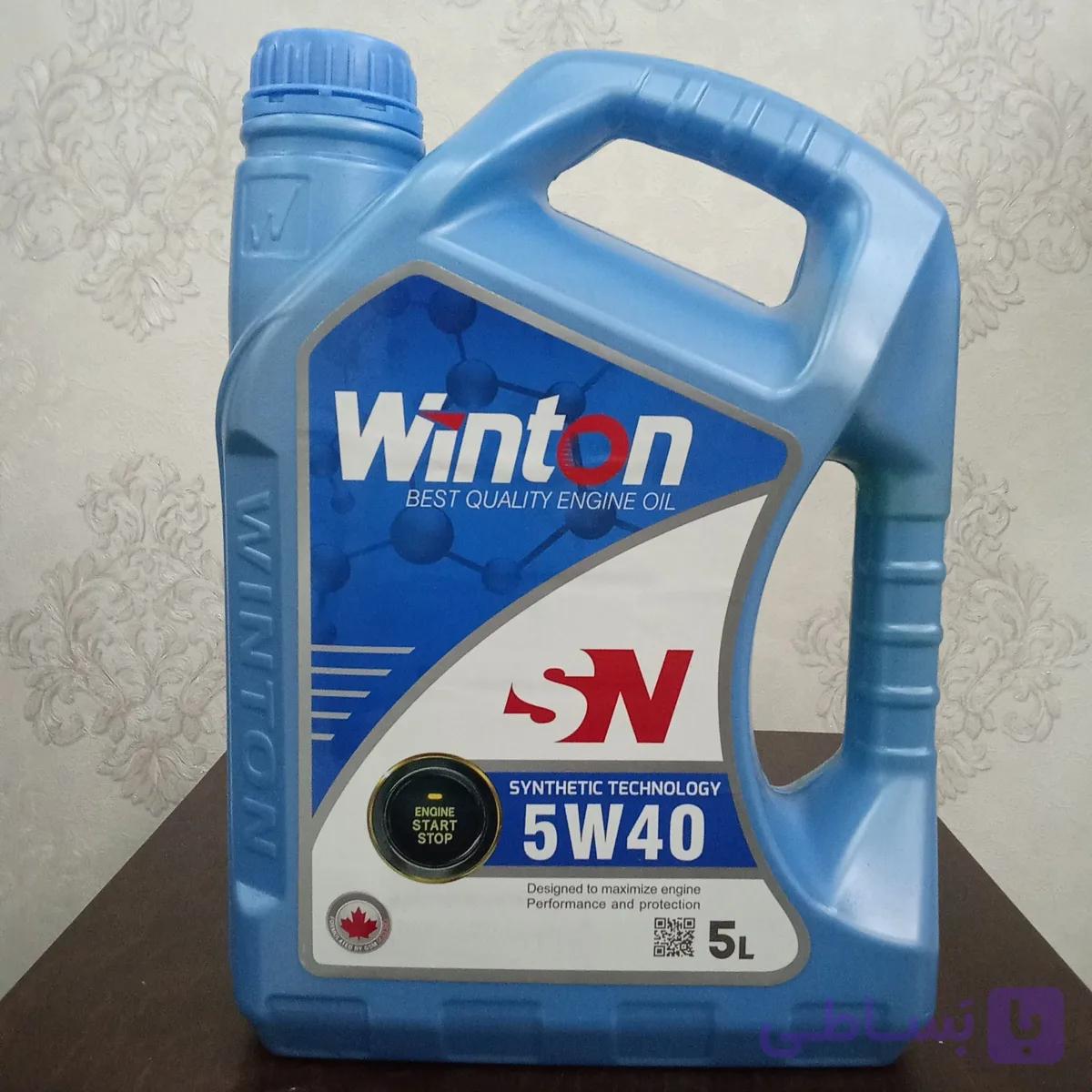 روغن موتور وینتون مدل 5W40 گرید SN حجم 5 لیتر