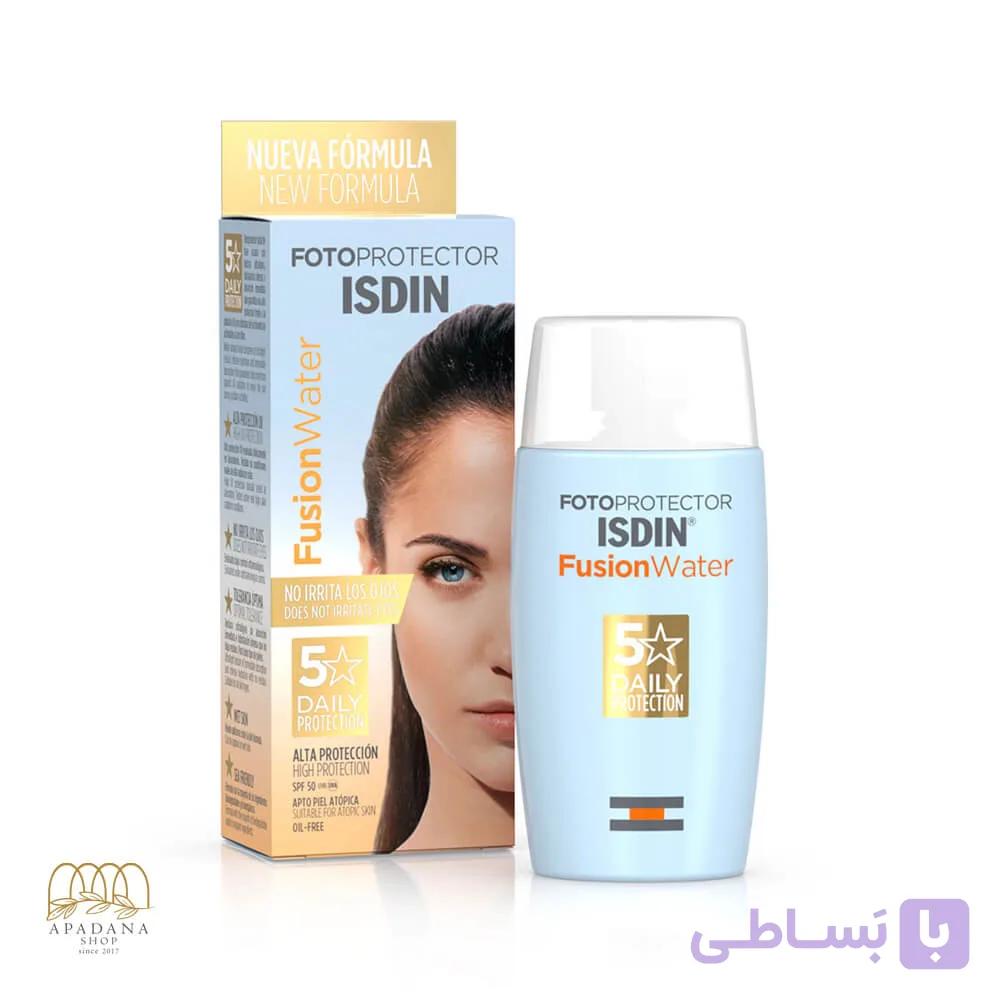 ضد آفتاب فیوژن واتر بی رنگ ایزدین مدل Fusion Water با SPF 50 حجم 50 میل — تصویر 1