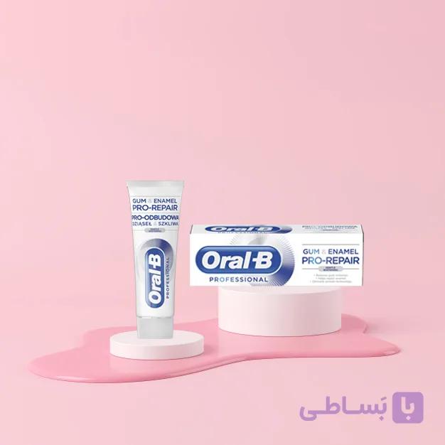 خمیر دندان اورال بی سری Gum &amp;Enamel PRO-REPAIR مدل Gentle Whitening حجم 75 میل — تصویر 1