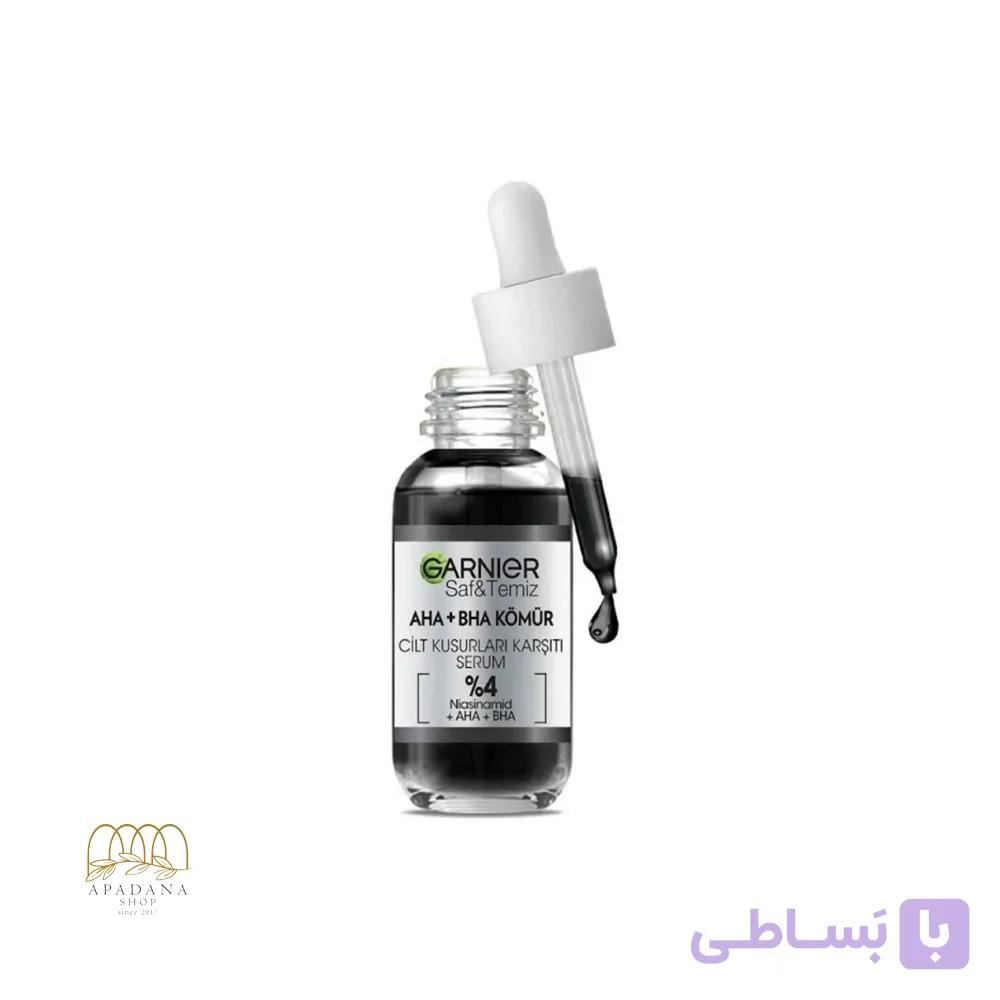 سرم لایه بردار ضد لک و رفع عیوب پوست زغال گارنیه مدل AHA + BHA حجم 30 میل — تصویر 1