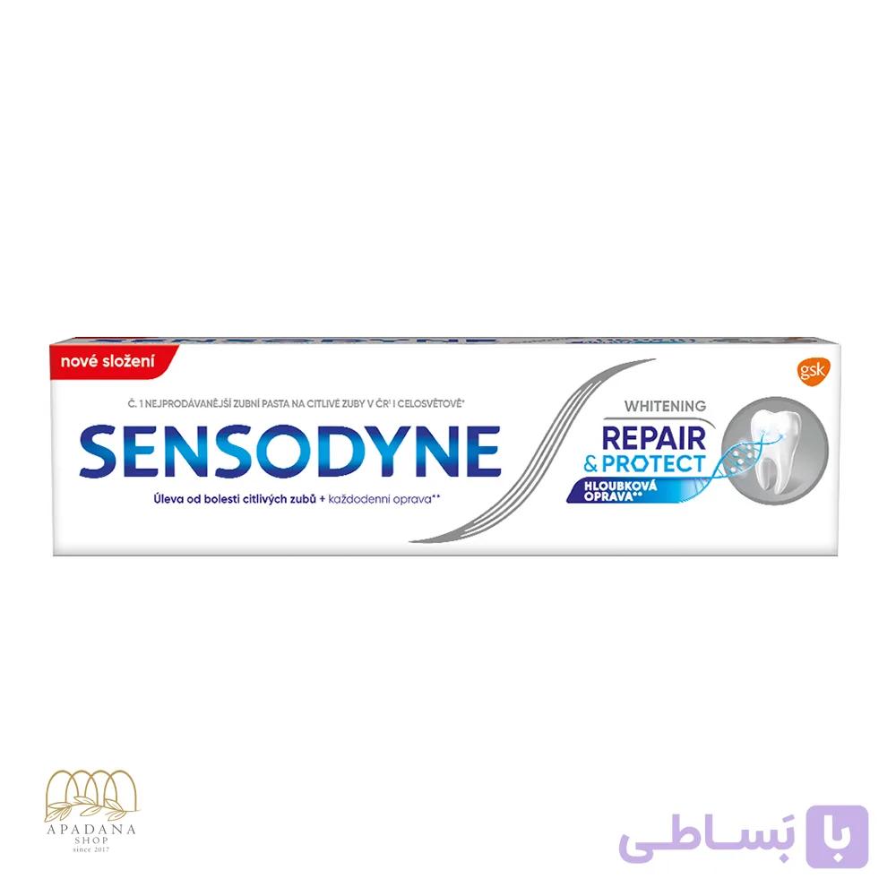 خمیر دندان سنسوداین سفید کننده روزانه مدل Repair and Protect Whitening — تصویر 1