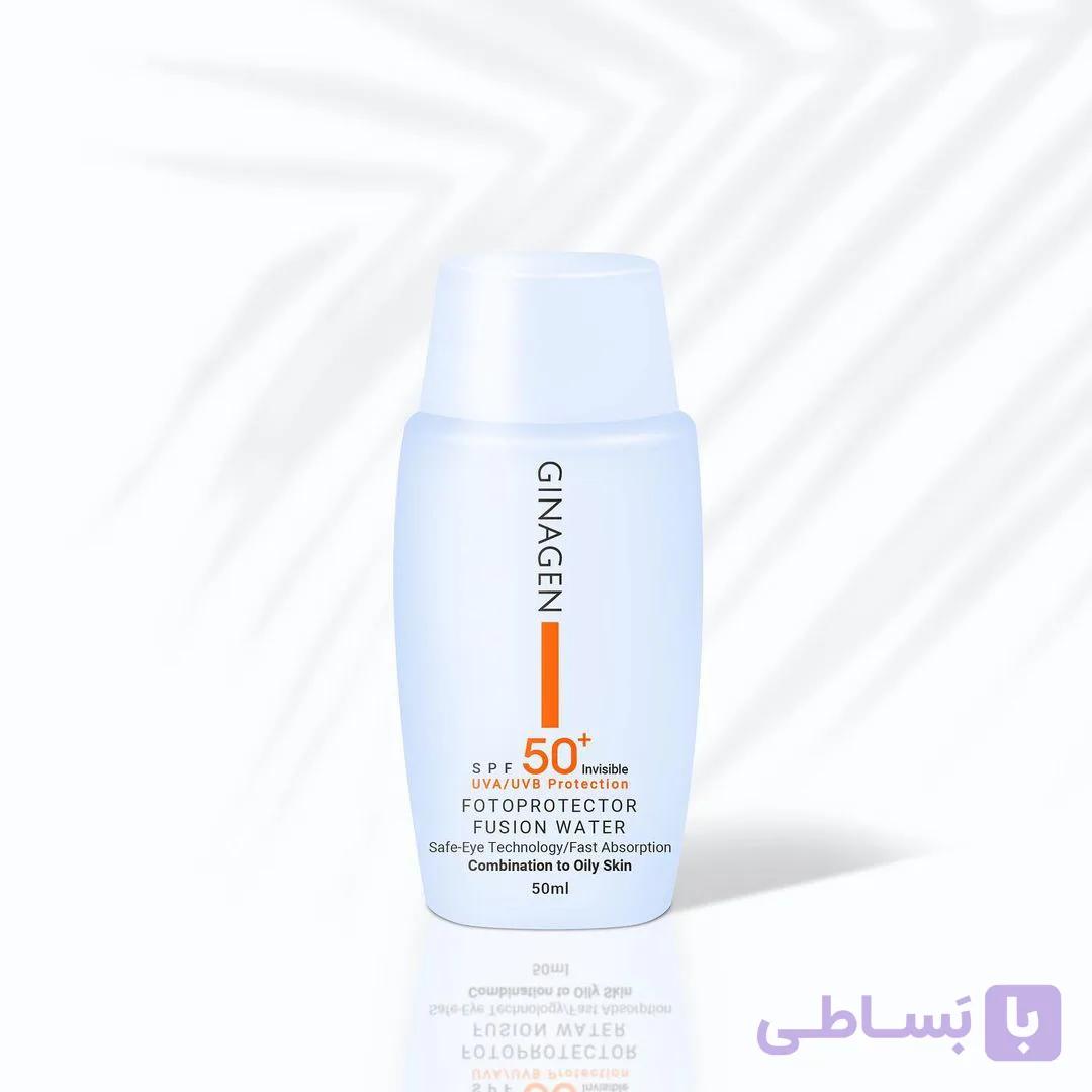 کرم ضد آفتاب بی رنگ پوست چرب ژیناژن مدل Fusion Water حجم 50 میل