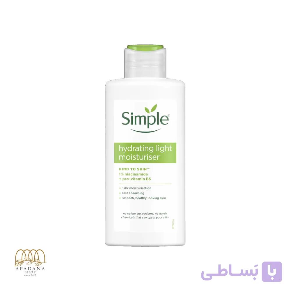 کرم مرطوب کننده و آبرسان سیمپل مدل 12 ساعته لایت حجم 125 میل — تصویر 1