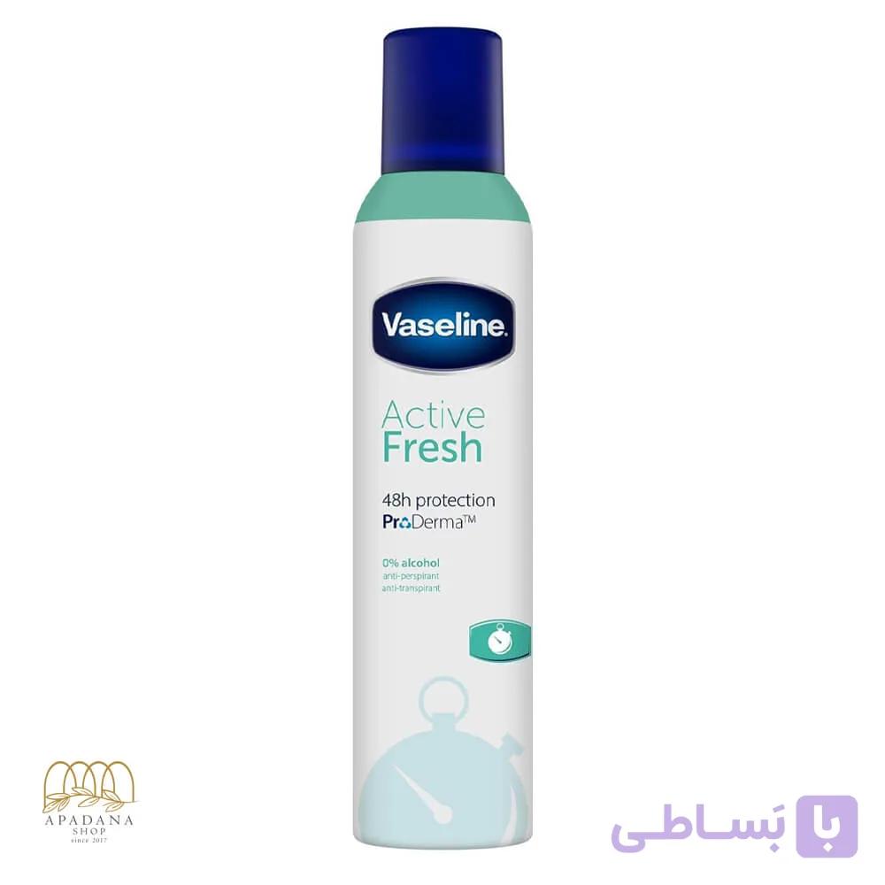 اسپری ضد تعریق زنانه وازلین مدل Active Fresh حجم 250 میل — تصویر 1