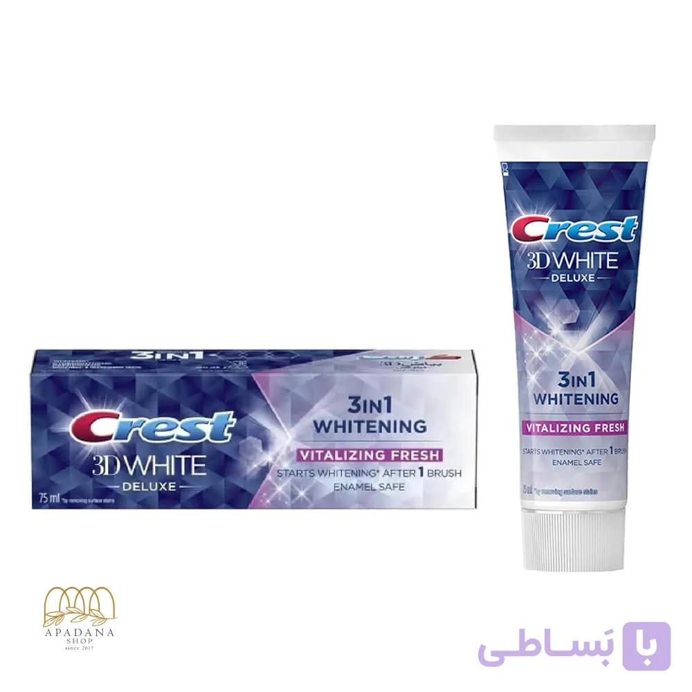 خمیر دندان سفید کننده کرست مدل vitalizing fresh حجم ۷۵ میل
