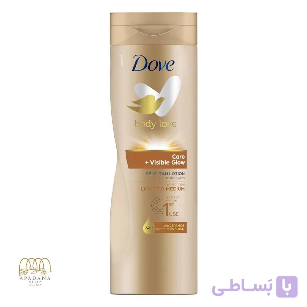 لوسیون درخشان کننده بدن داو برای پوست روشن تا متوسط 400 میل — تصویر 1