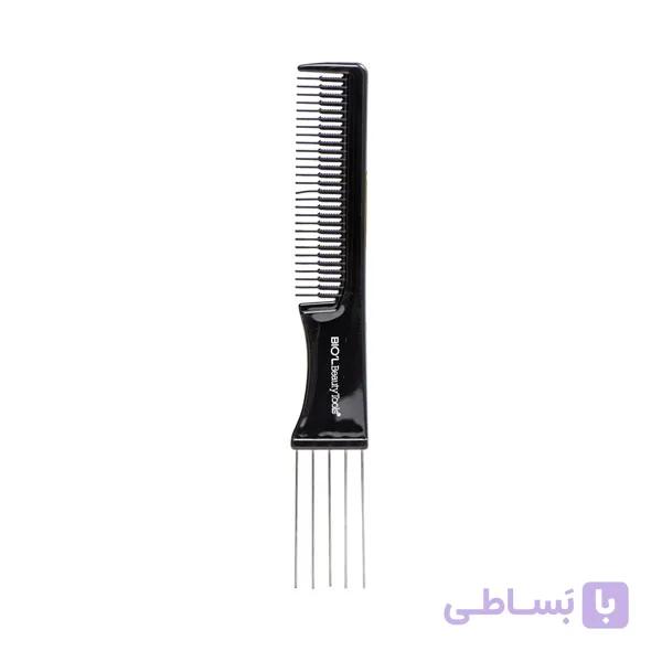شانه موی سر گرافیت استایل مشکی تخت متوسط با دسته و چنگک تقسیم و تمیز کننده برس بیول — تصویر 1