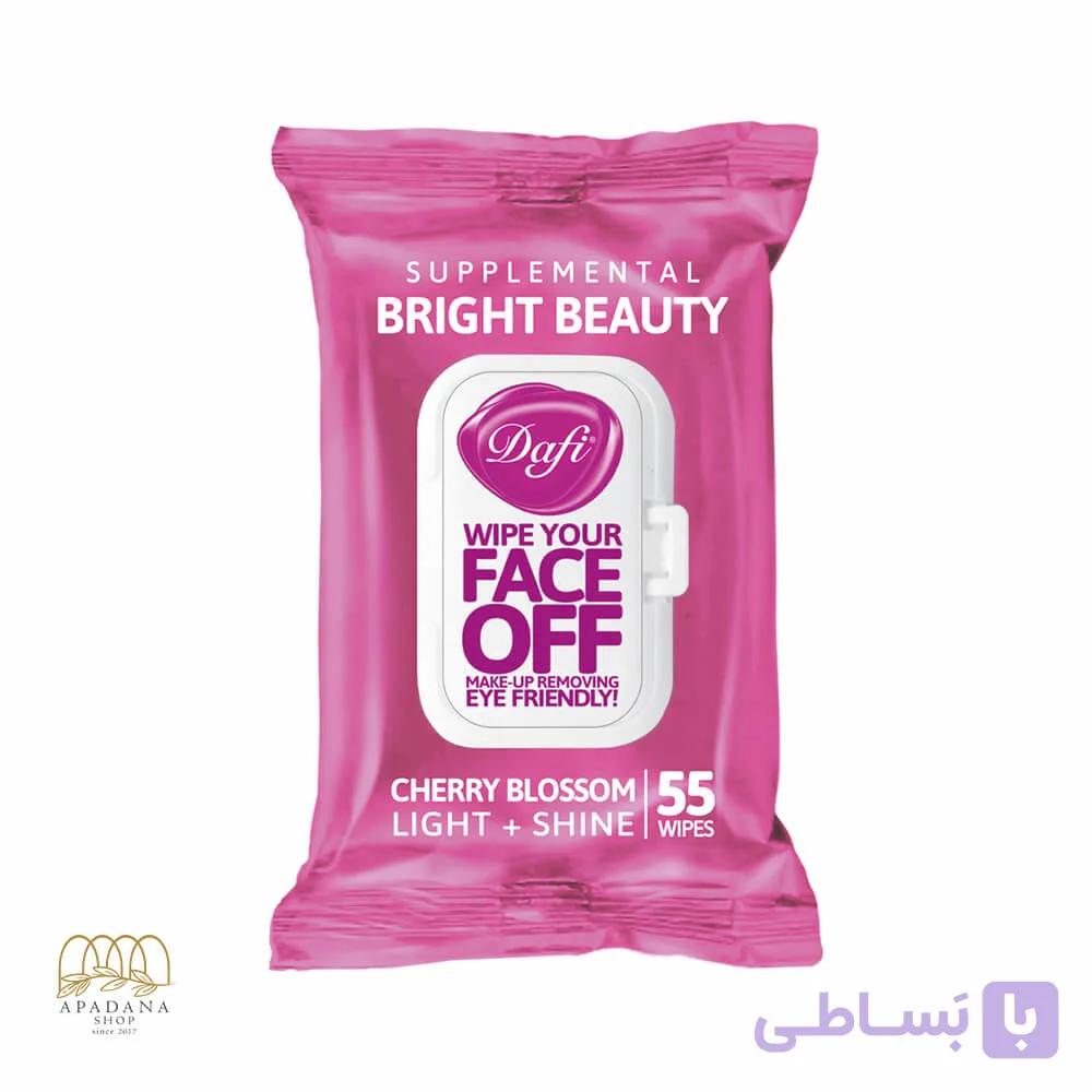دستمال مرطوب Face Off شکوفه‌های گیلاس ژاپنی دافی 55 عددی — تصویر 1