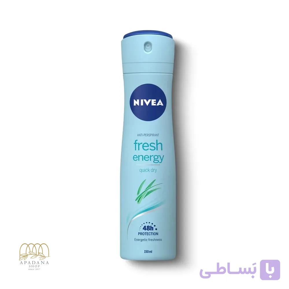 اسپری ضد تعریق زنانه Fresh Energy پودری نیوآ حجم 150 میل — تصویر 1