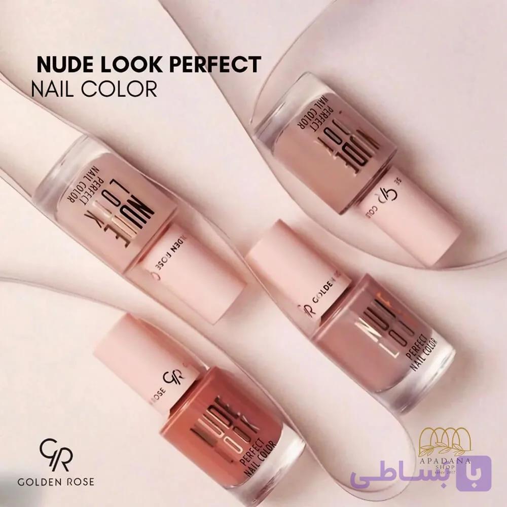 لاک ناخن نود لوک Nude Look گلدن رز حجم 10 میل — تصویر 1