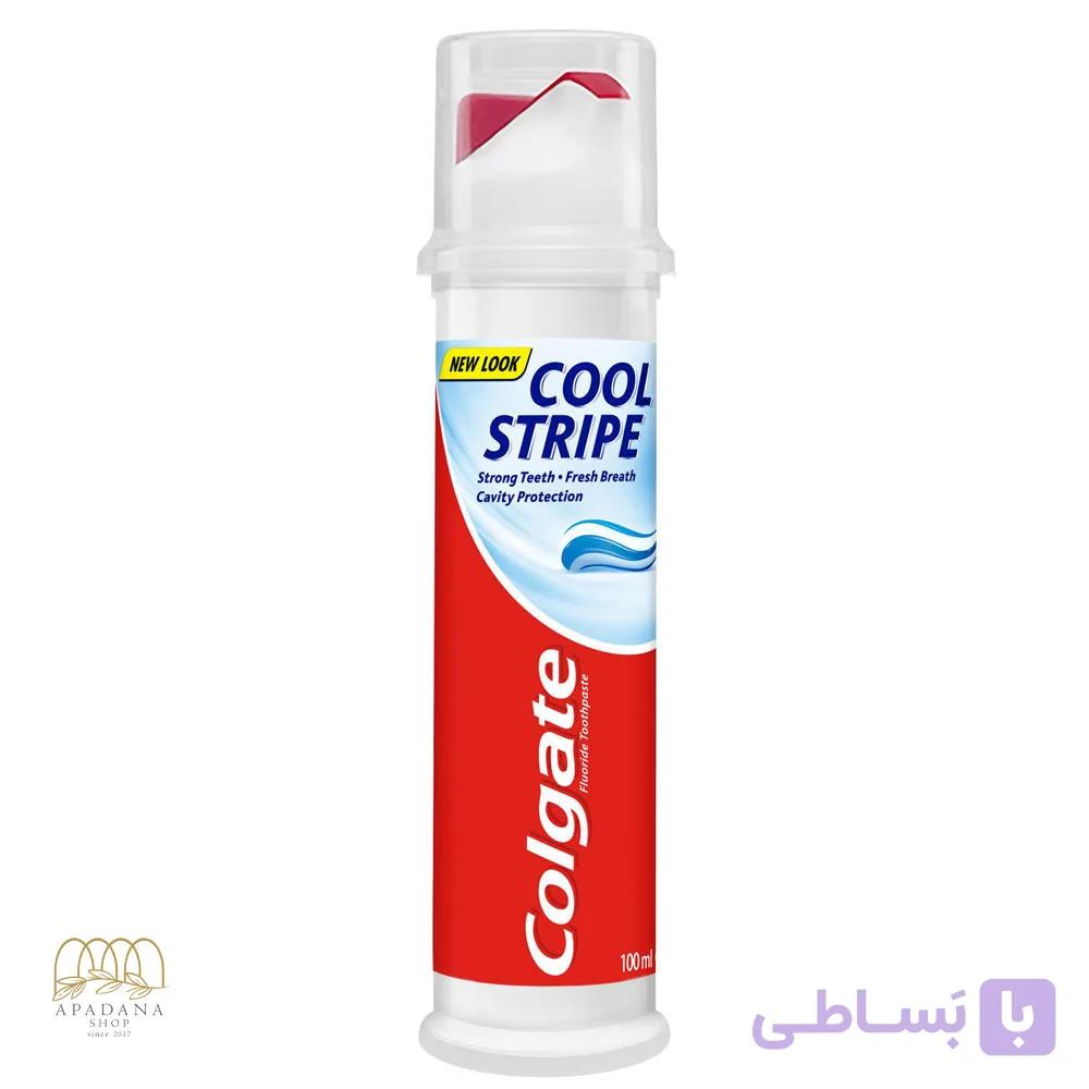خمیردندان خنک کننده پمپی کلگیت مدل کول استریپ Cool Stripe حجم 100 میل — تصویر 1