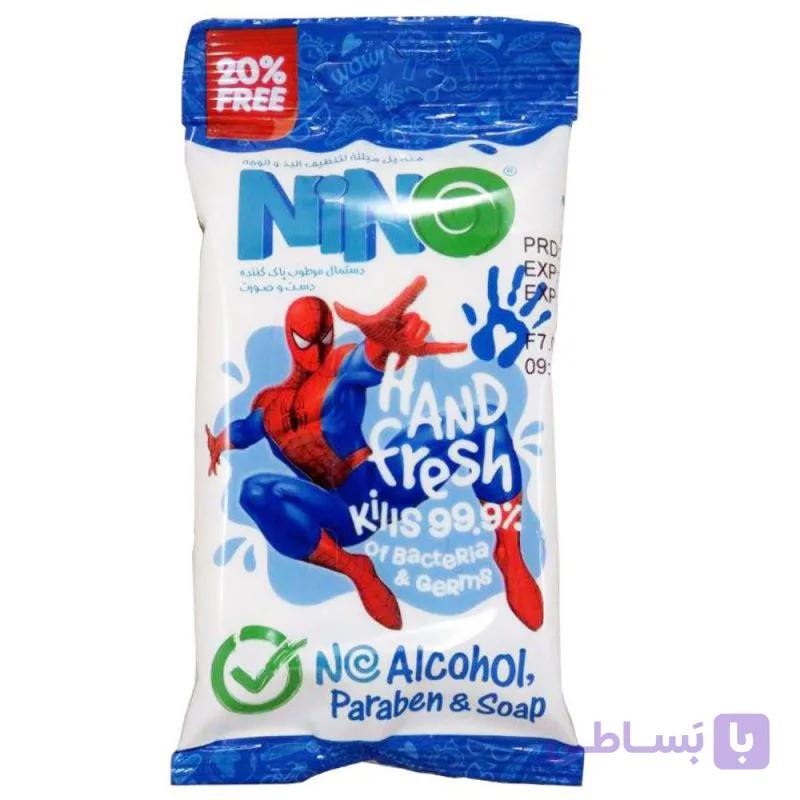 دستمال مرطوب نینو طرح Spider Man بسته 10 عددی