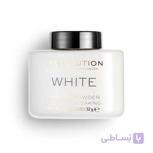 پودر بیک ( تثبیت کننده, فیکس ) آرایش رولوشن رنگ سفید 32 گرم — تصویر 1