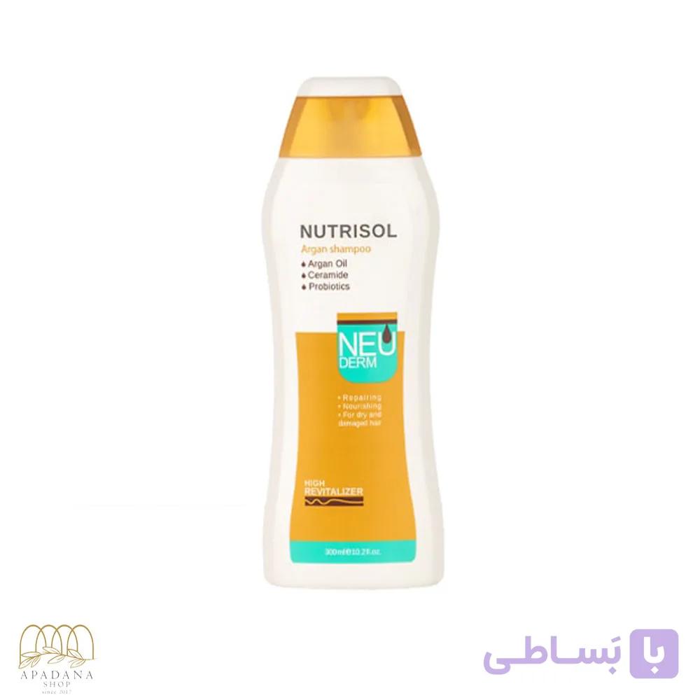 شامپو ترمیم کننده مو نئودرم مدل Nutrisol نوتریسل حاوی روغن آرگان حجم 300 میل