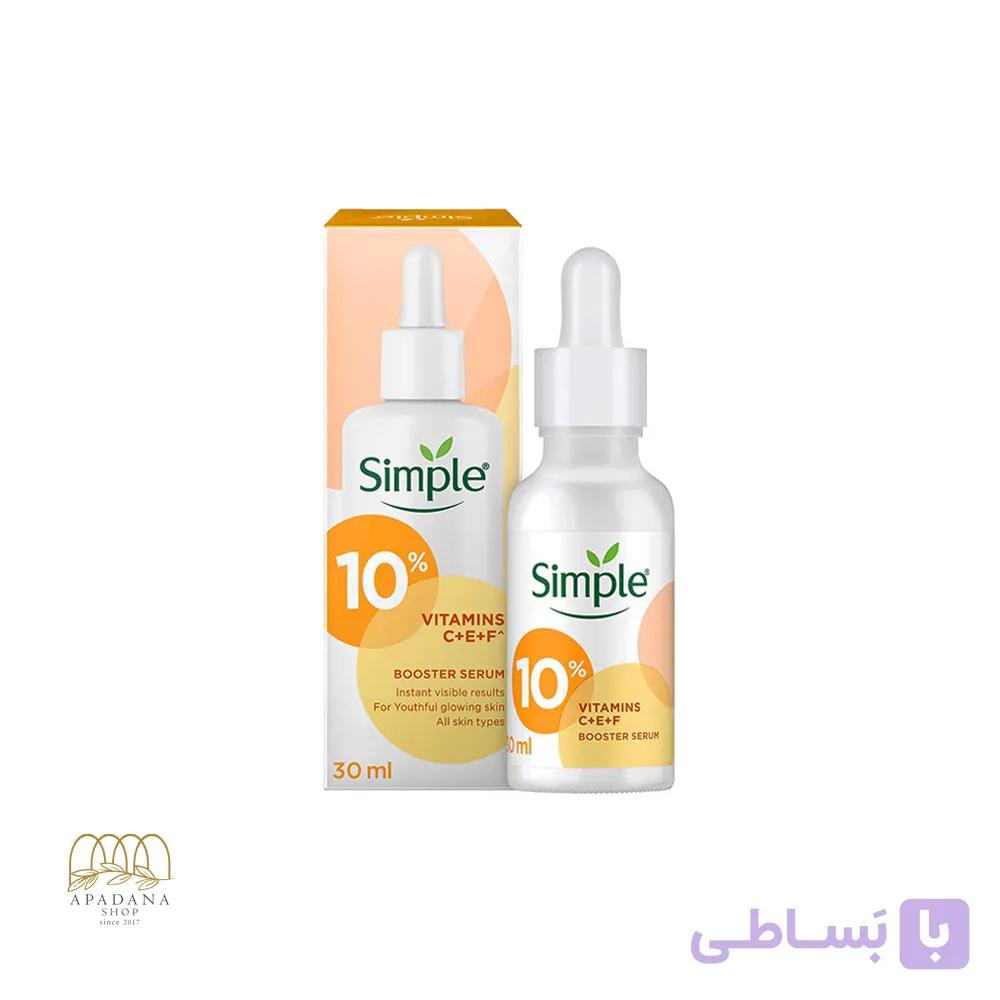 سرم روشن کننده و تقویت کننده ویتامین سی+ای+اف (C+E+F) 10% سیمپل حجم 30 میل — تصویر 1