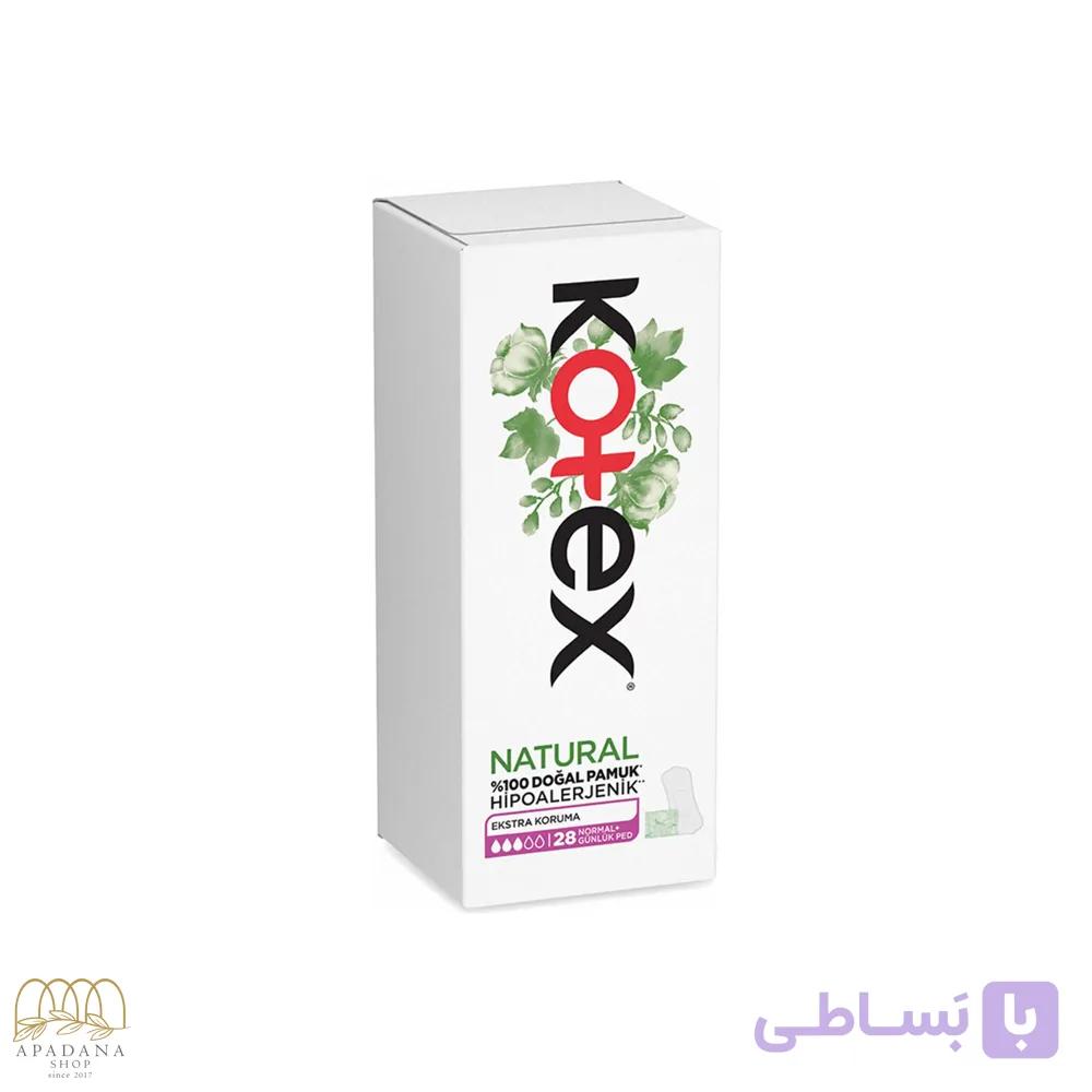 نوار بهداشتی نرمال روزانه کوتکس مدل Natural طبیعی بسته 28 عددی — تصویر 1