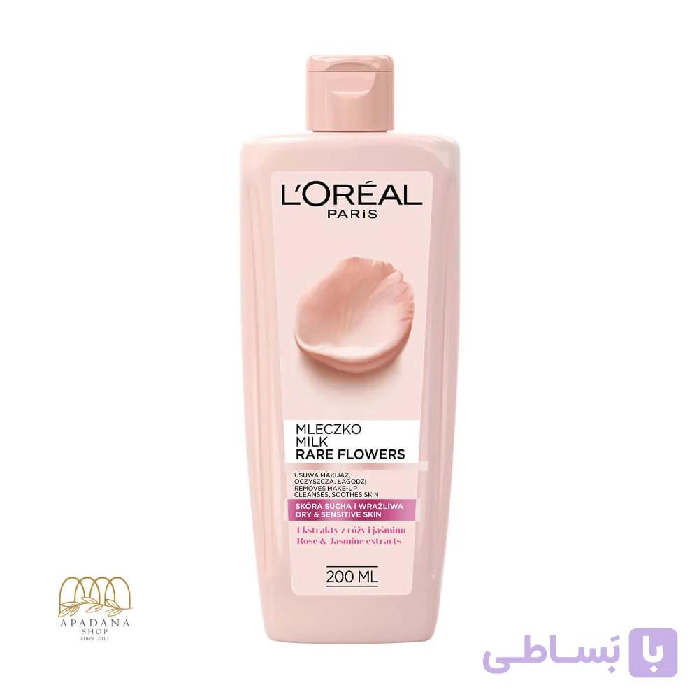 شیر پاک کن پوست خشک و حساس لورال مدل Rare Flowers