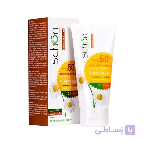 کرم ضد آفتاب رنگی فاقد چربی شون با رنگ بژ + SPF50