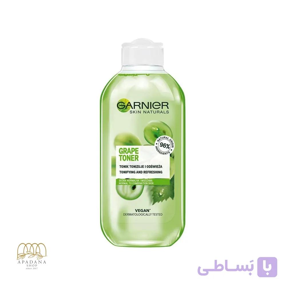 تونر عصاره انگور گارنیه مناسب پوست چرب و مختلط حجم 200 میل