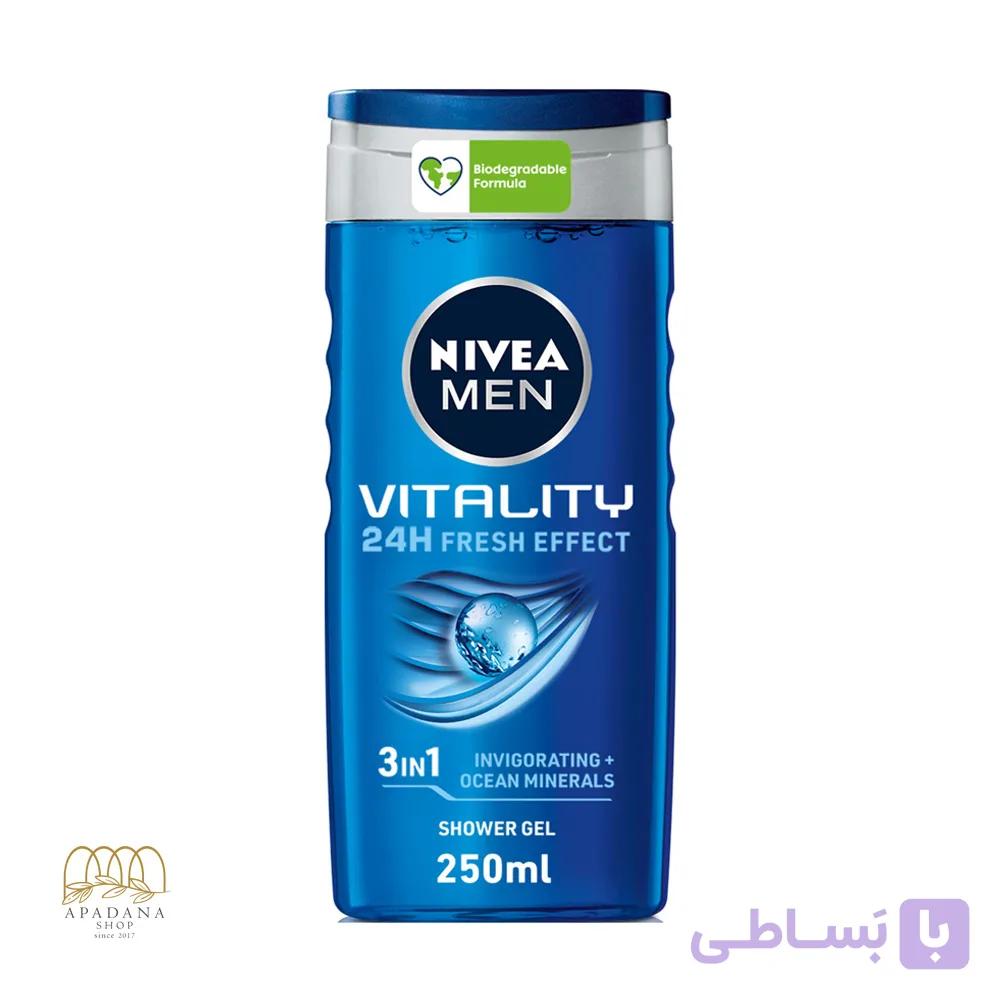 ژل شستشوی سر و بدن مردانه نیوآ مدل Vitality حجم ۲۵۰ میل — تصویر 1