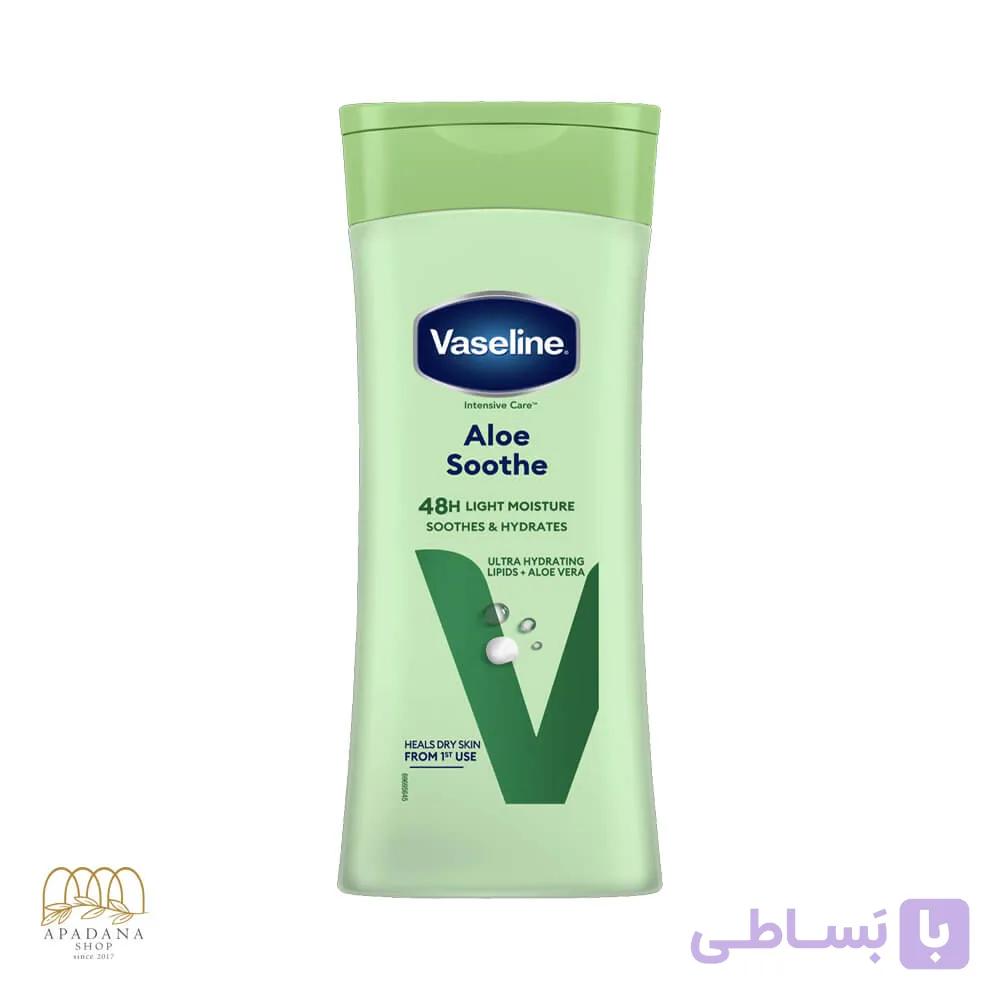 لوسیون تسکین دهنده آلوئه ورا وازلین مدل Aloe Soothe حجم 200 میل — تصویر 1
