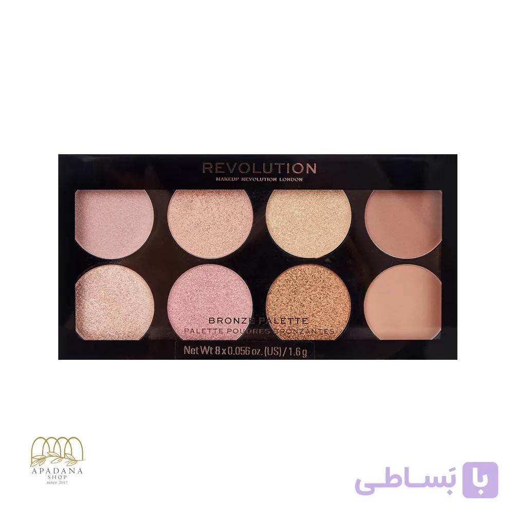 پالت رژگونه، برنزر و هایلایتر رولوشن مدل Golden Sugar 2 Rose Gold — تصویر 1
