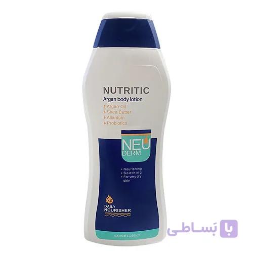 لوسیون بدن نئودرم مدل Nutritic مناسب پوست های نرمال تا خشک حجم 400 میل