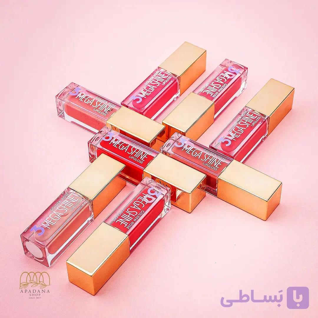 رژ لب مایع حجم دهنده گلدن رز مدل Mega Shine 3D حجم 5.2 میل — تصویر 1