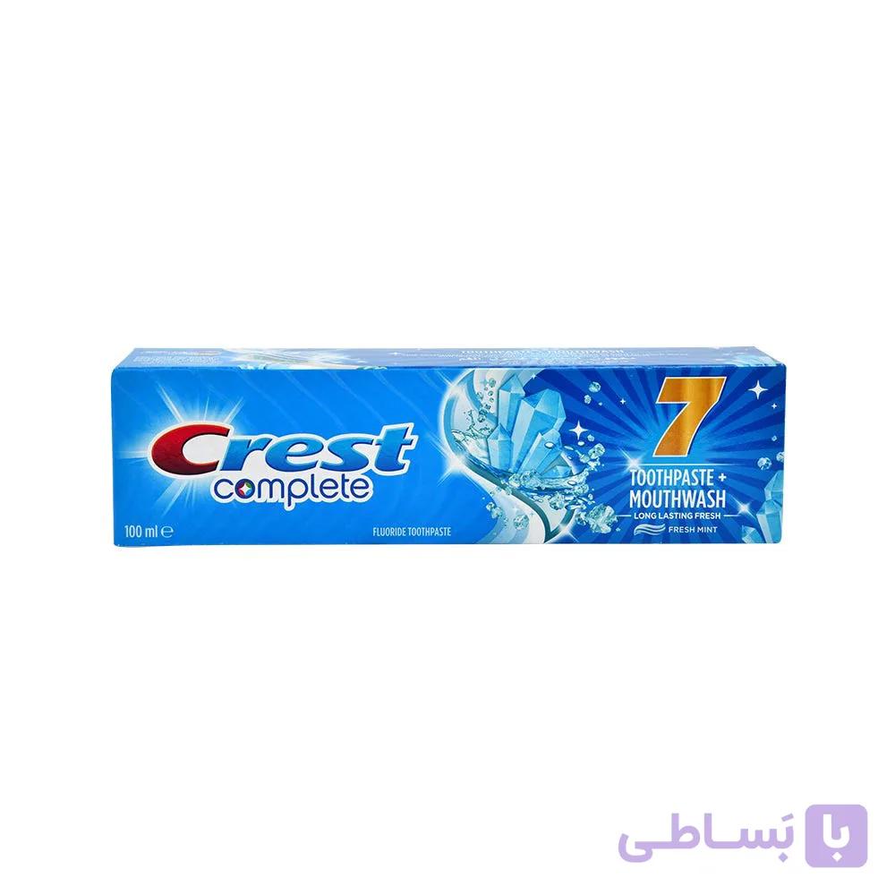 خمیر دندان به همراه دهانشویه کرست هفت کاره مدل Complete 7