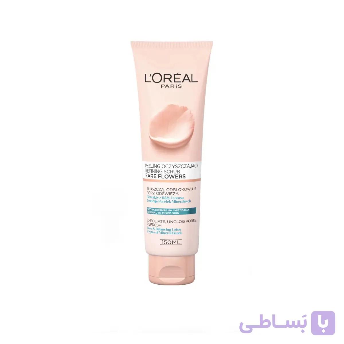 اسکراب صورت گل رز و نیلوفر آبی لورال مدل Refining Scrub Rare Flowers — تصویر 1