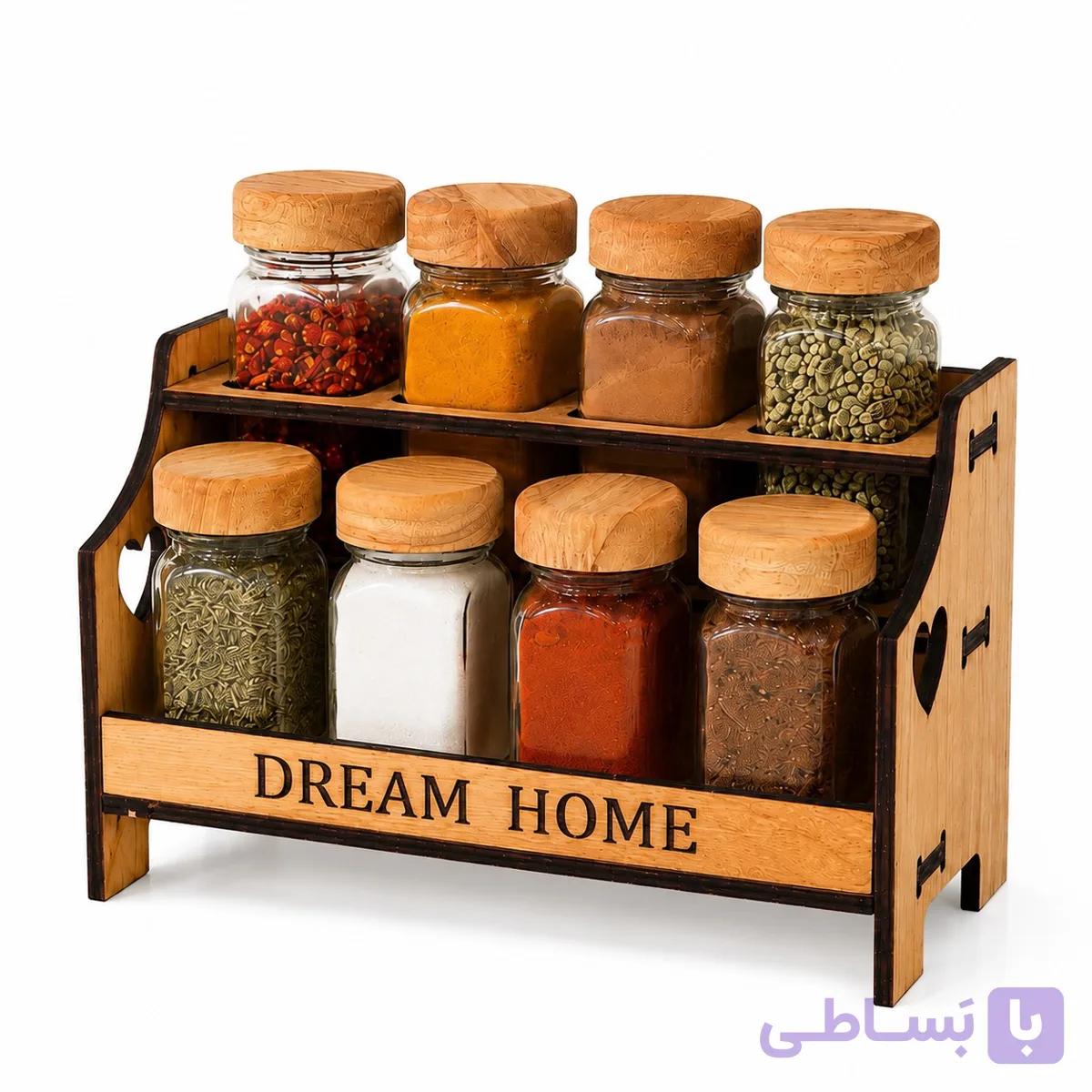 ست جا ادویه رومیزی ۸ پارچه کتیبه — تصویر 1