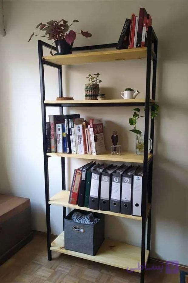 استند /قفسه/کتابخانه ترکیب چوب وفلز کد582