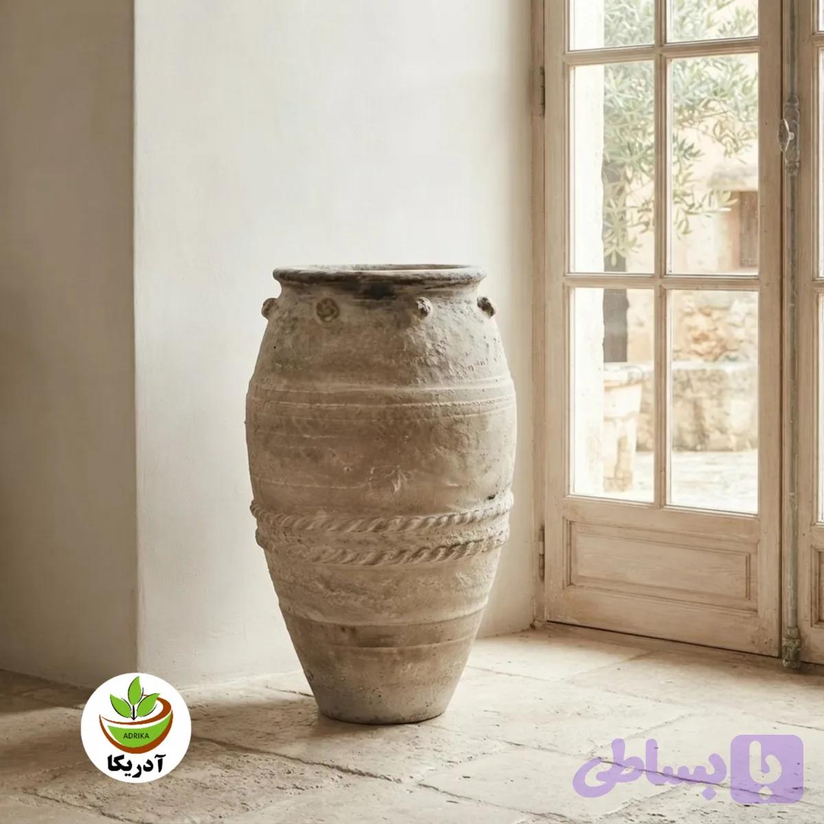 خمره کوزه سفالی پتینه کاری شده ارتفاع 60