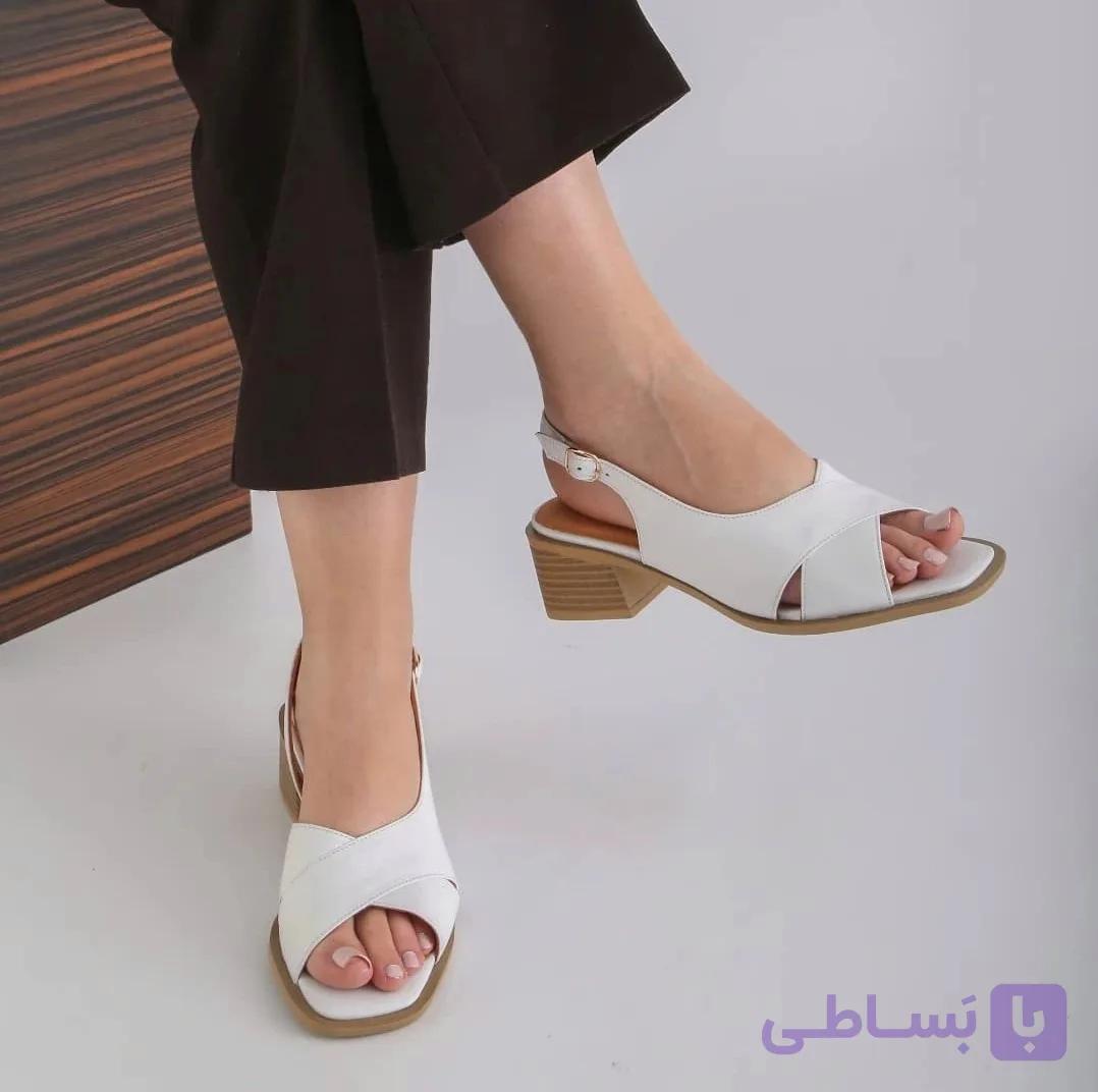 "کفش تابستونی تمام چرم طبیعی گاوی درجه یک با پاشنه ۵ و زیره TPU (سایز ۳۶ تا ۴۱)"