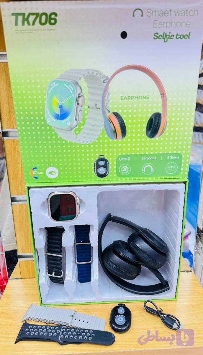 ساعت هوشمند مدل TK 706 به همراه هدفون بلوتوثی و ریموت