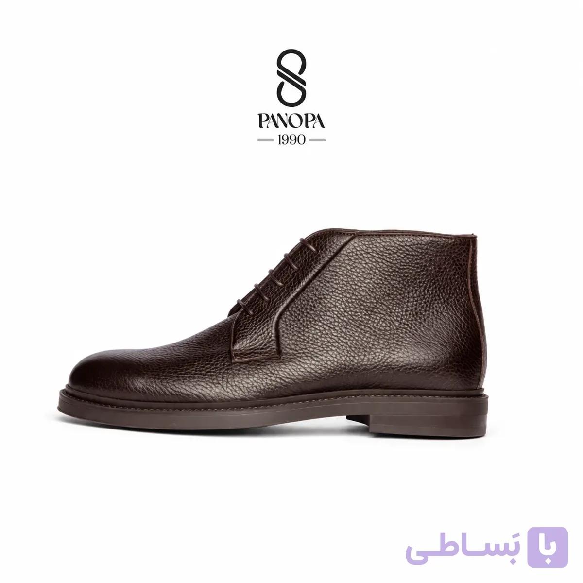 کفش بوت مردانه چرم جیر کد 052 — تصویر 1