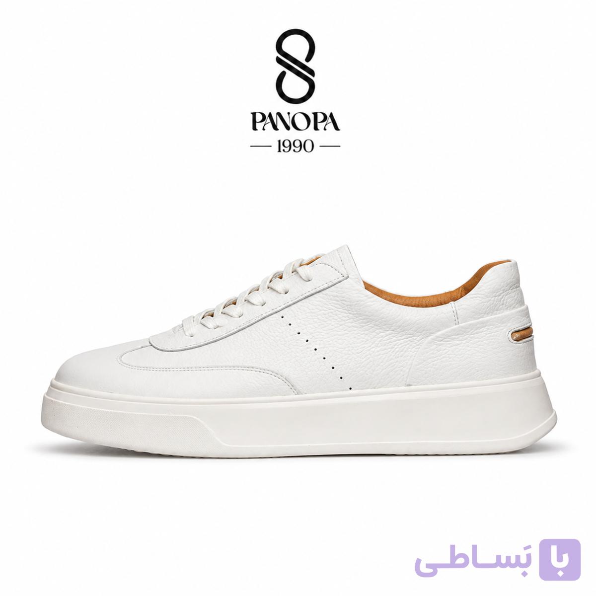 کفش ونس زنانه کد 018 با چرم طبیعی با کیفیت در دو رنگ سفید و مشکی — تصویر 1