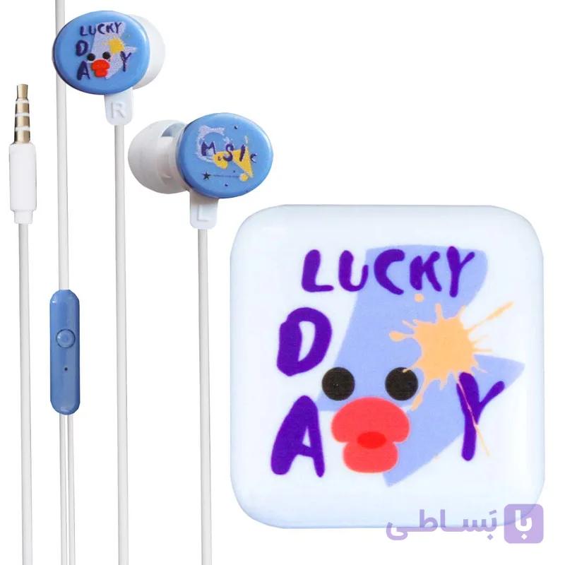 هندزفری طرح فانتزی اردک مدل Lucky-Day-CS-514 به همراه کیف هندزفری