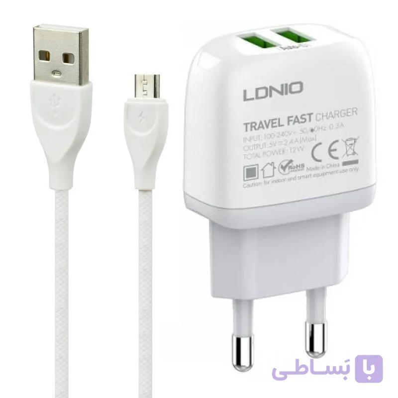 شارژر دیواری الدینیو مدل A2219 به همراه کابل تبدیل MicroUSB